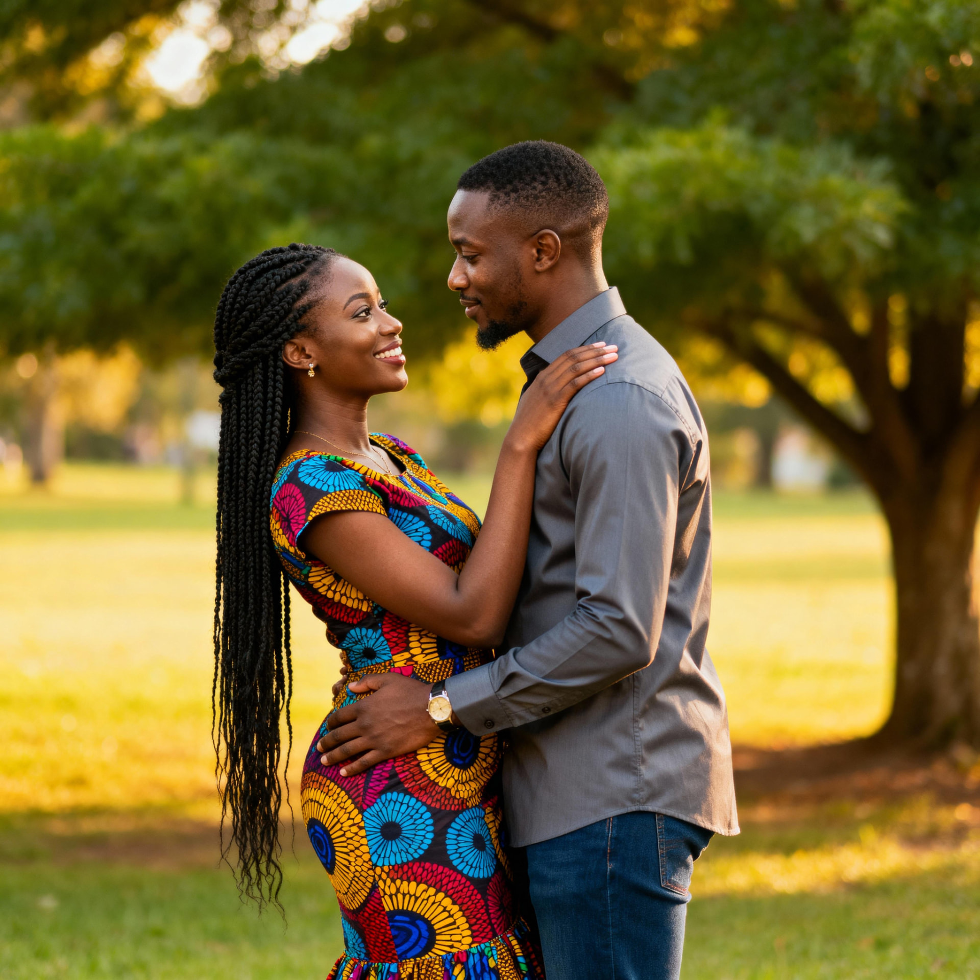 Jeune homme africain souriant en extérieur